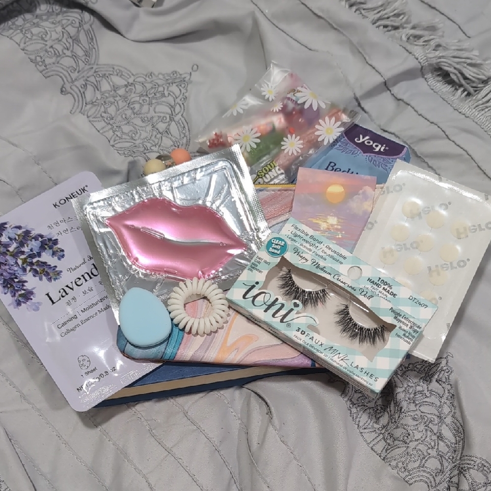 Beauty and Self-Care Set with Pink Lip Mask